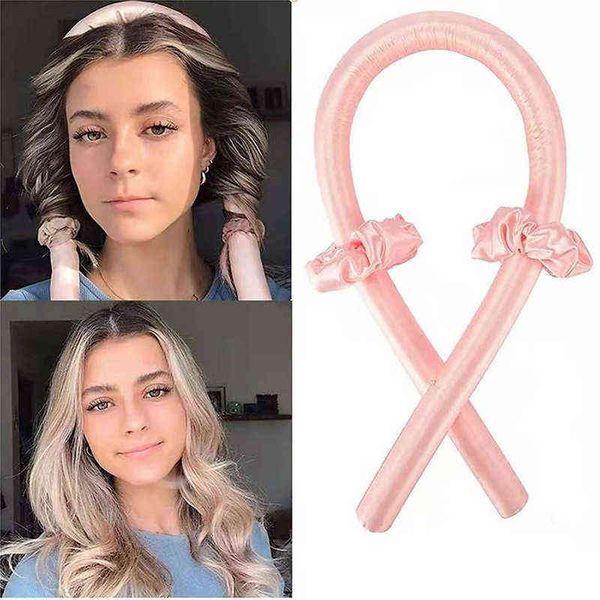 

hair curler heatless rod no heat curls ribbon rollers sleeping soft headband curlers diy styling tool accessory 220304