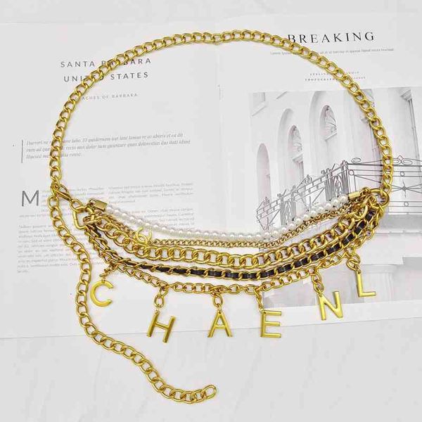 

designer belts belt small fragrance chain c family waist women's dress sweater multi-layer metal accessories seal, Black;brown