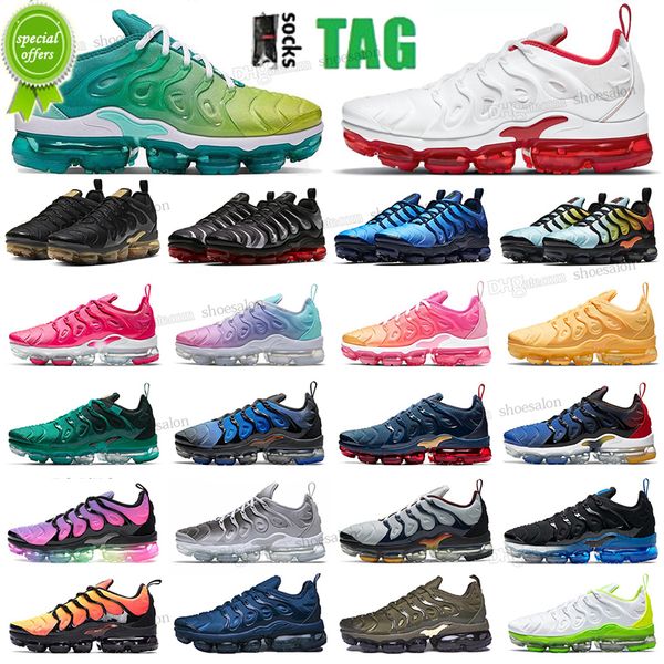 

men with box women running shoes tns tn plus 3 volt glow trainers cushion white blue pastel university gold high vapor sneakers max, Black