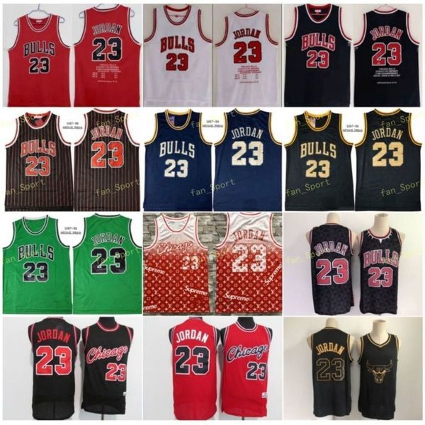 

vintage stitched jersey mens 23 michael 91-93 95-98 stitched retired retro mesh basketball jerseys red white black green 84-85 97-98m47, Black;red