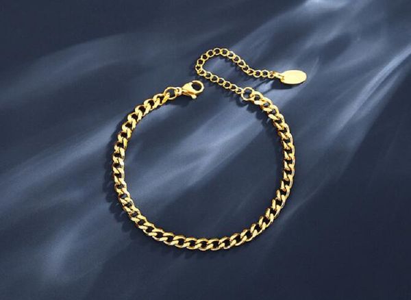 

18k gold plated chains hip hop cuban bracelet men and women 5mm, Silver