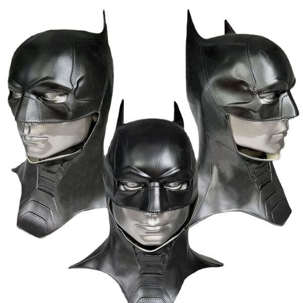 

men bat superhero cosplay bruce wayne costume accessories halloween masquerade mask black latex accessories, Silver