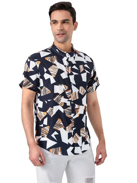 

men geo print shirt r4bj#, White;black