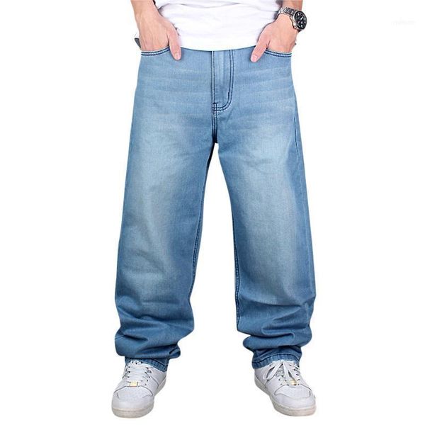 Jeans da uomo All'ingrosso-2022 Uomini Hip Hop Skateboard Baggy Denim Hit Pantaloni Moda Casual Loose Rap Street Wear 30-421