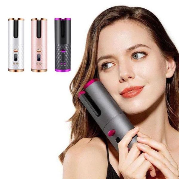 

lcd cordless automatic rotating hair curler hair waver curling iron wireless