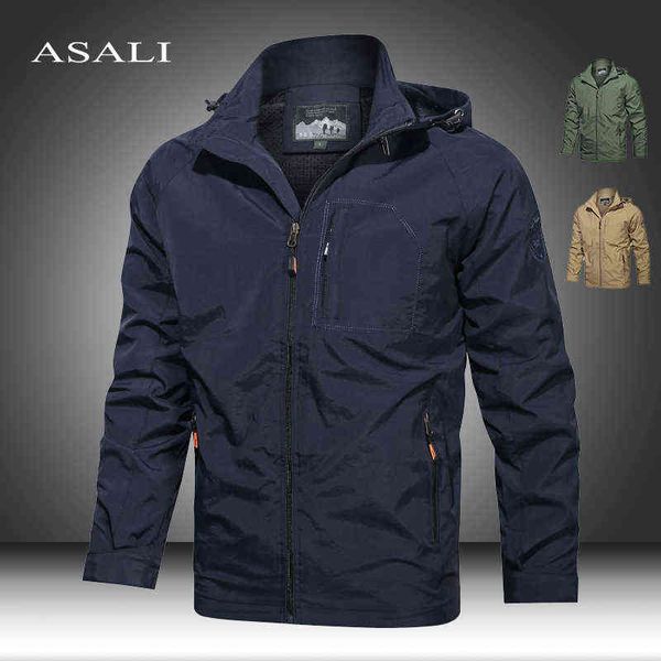 

casual waterproof spring 2022 military jacket men's jackets coats men outerwear casual bomber zipper jacket hip hop pilot coat y220803, Black;brown