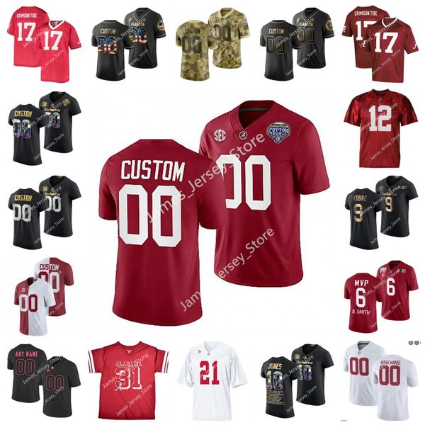 

alabama crimson tide football jersey 12 terrion arnold 32 deontae lawson 50 tim smith 69 terrence ferguson ii 19 keanu koht 14 brian branch, Black