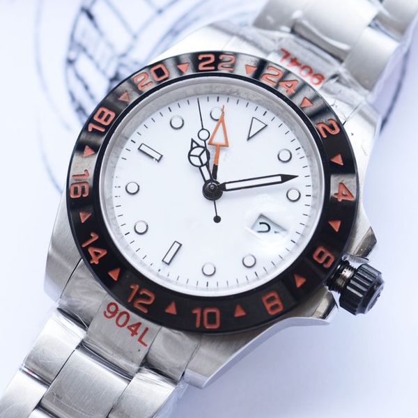 

fashion mens wristwatch fully automatic mechanical watch 40mm stainless steel strap luminous hands waterproof design gift watches for men, Slivery;brown