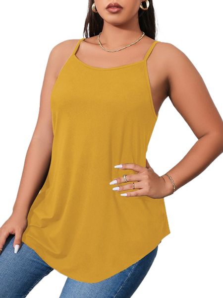 

plus solid cami q6kl#, Black