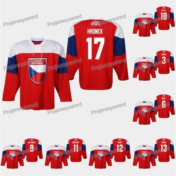 CeoMit Repubblica Ceca Filip Hronek 2019 IIHF World Championship Maglia Radko Gudas David Musil David Sklenicka Michal Moravcik Jakub Vrana Maglie