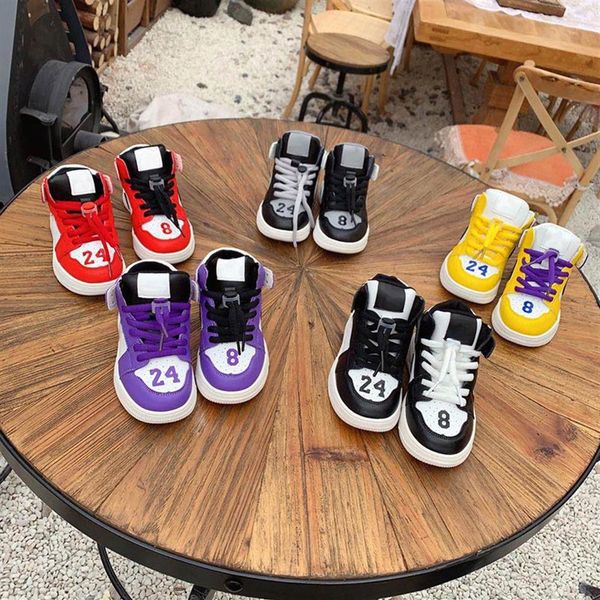 

2021 kids basketball shoes children boy and girl black red white sneakers kids for birthday gift eur 26-35299a