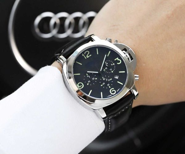 2022 Top Brand Black Belt Quartz Fashion Men's Clock Watch Автоматические знакомства Мужчины Дизайнерские часы Оптовые часы Mensale Mens