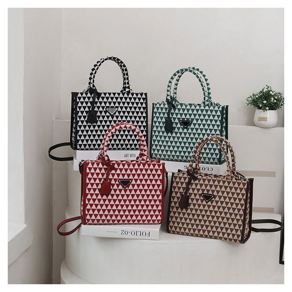 

family embroidered tote canvas triangle zither score hand-held single messenger 50% off shop clearance