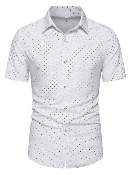 

men polka dot print shirt t6ih#, White;black