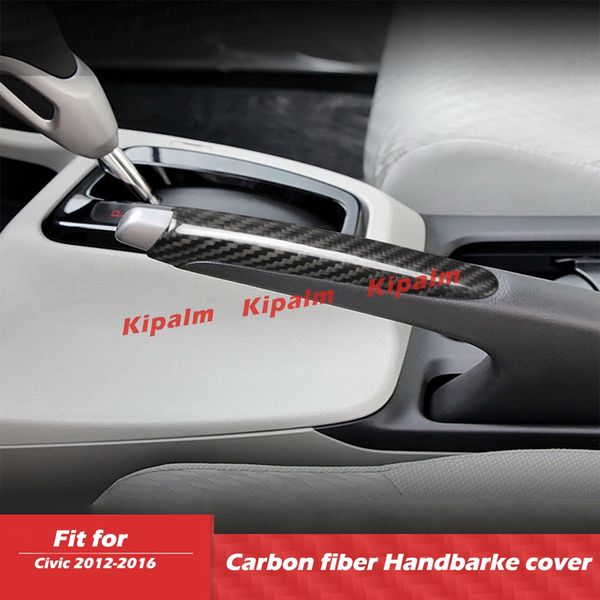 

carbon fiber handbrake cover trim for honda civic car accessories hand protective