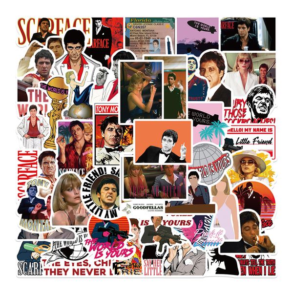 

50pcs scarface sticker pack for lapskateboard motorcycle decals