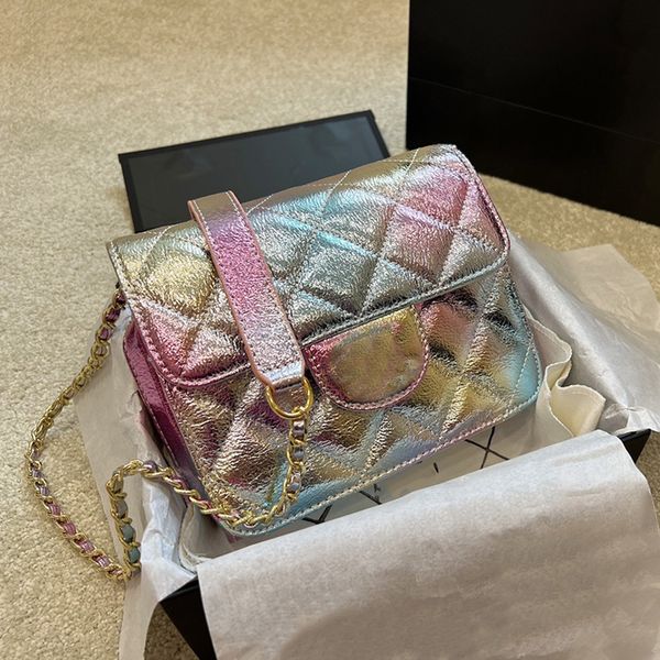 

dyed rainbow classic mini flap quilted vanity bags gradient metal lambskin handbags 18cm