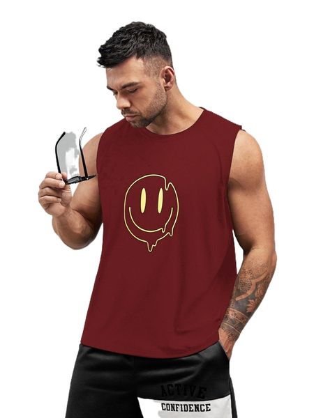 

extended sizes men cartoon graphic tank e3zl#, White;black