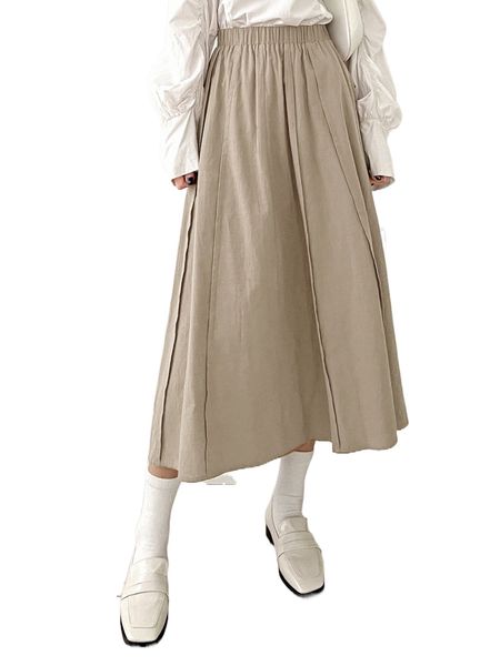 

dazy solid elastic waist skirt y6io#, Black
