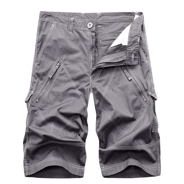 

men cargo shorts summer cotton short men knee length pants male casual short trousers fashion men clothing plus size 220622, White;black