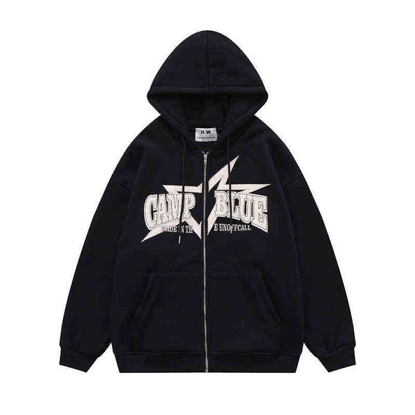 

2022 autumn new loose version hip hop hooded hoodie for men and women xl, Black