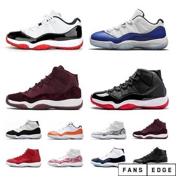 

11s low bred closing ceremony navy gum basketball shoes men women jumpman 11s unc cherry varsity red emerald barons sneakers 36-47 y