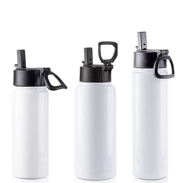 

sublimation 32oz water bottle travel flask sports mug stainless steel wide mouth insulated vacuum cup sxjun6