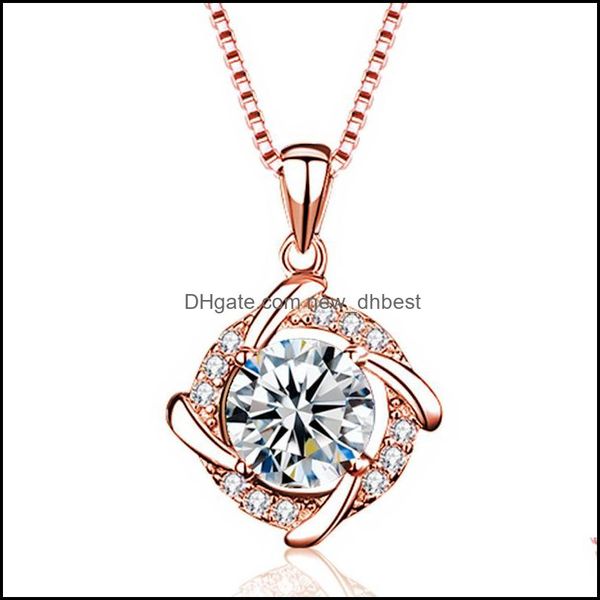 

pendant necklaces spinning windmill necklace inlaid with crystal for women luxury jewelry wholesale sier newdhdrop del newdhdhenj, Silver