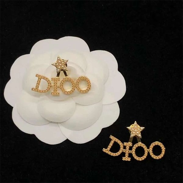

fashion jewelry online summer new letter pearl tassel s925 silver needle earrings female temperament fashion celebrity style earrings, Golden