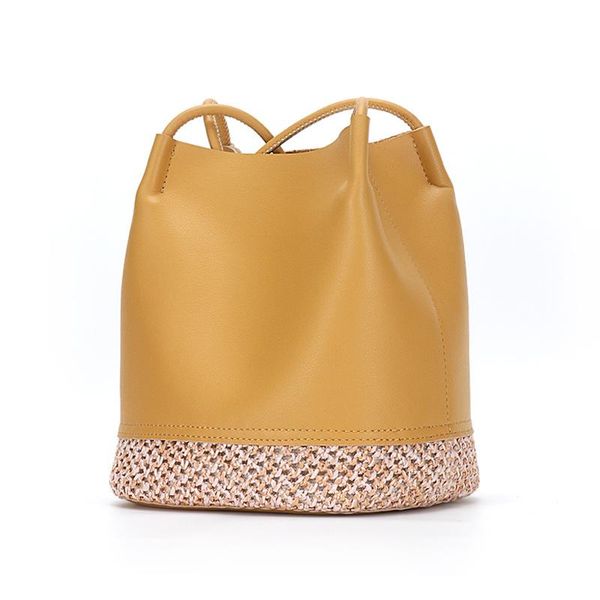

evening bags leather ladies handbag designer luxury one shoulder bucket bag inside and outside composite
