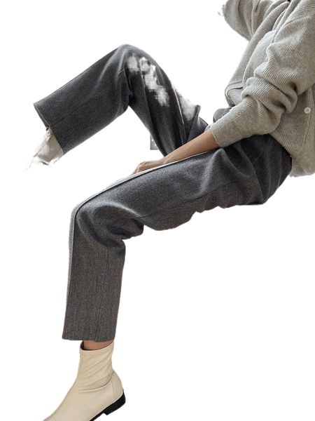 

dazy high waist seam detail pants 059a#, Black;white