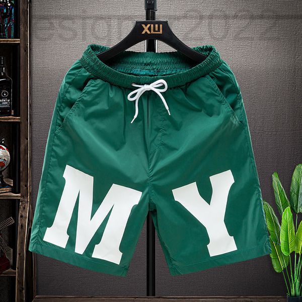 

men's pants designer summer men's 5-point shorts brand trend my fried street spirit guy sports casual beach pants n782, Black