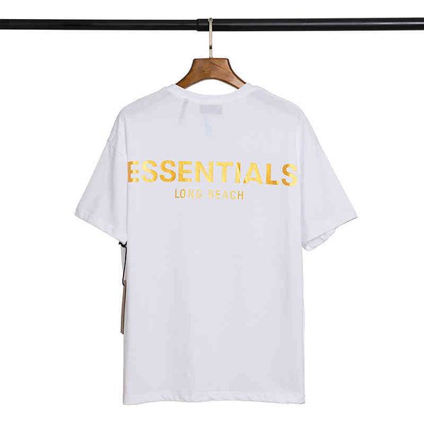 

brand fog ess double line classic print casual loose short sleeve t-shirt high-quality trendy t-shirts, Black;brown