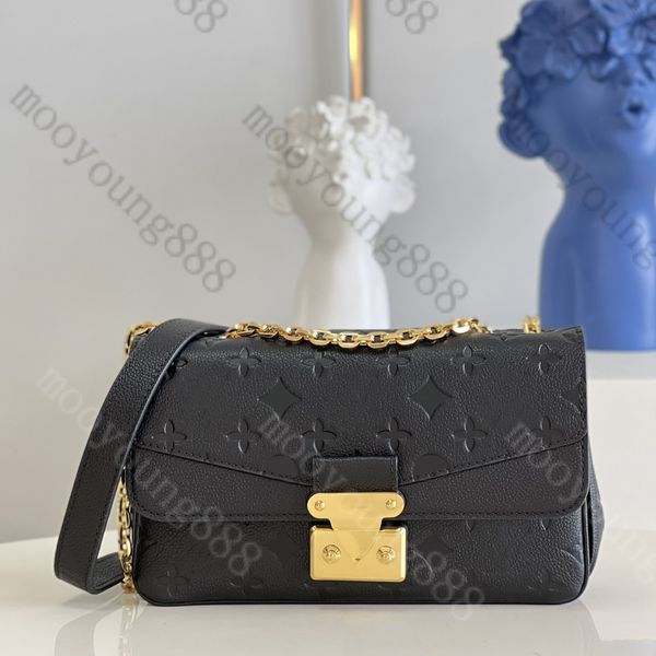 12A Aggiornamento Specchio Qualità Designer di lusso Borsa da donna in rilievo nero Borse Marceau Busta Borsa con patta Borsa a tracolla in tela di vera pelle Borse con catena dorata