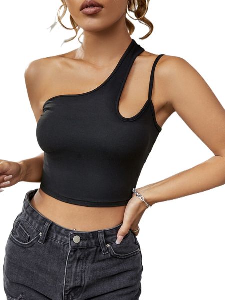 

o.ne s.houlder solid t.op w2l2#, White