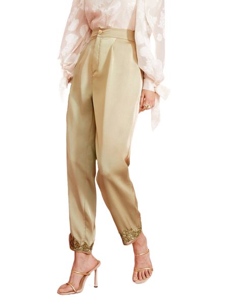 

floral embroidery high waist pants u9t3#, Black;white