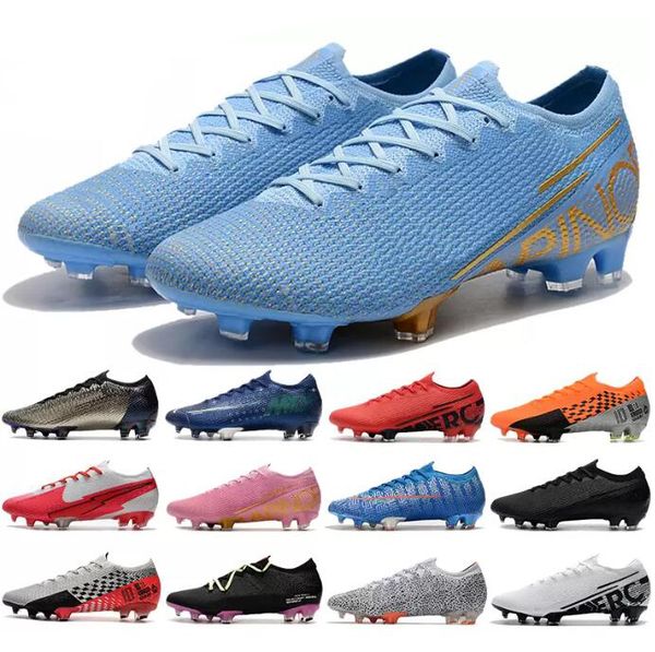 

2022 mercurial vapor 13 elite se fg soccer cleats shoes chosen 2 laser orange triple black cr7 blue hero luxury football boots men designer