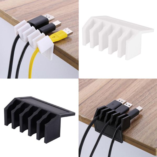 Universal Plastic Cable Winder Cinco Slot Cabo de Plástico Divisor Divisor Fio Clipes Organizador Suporte Fixador