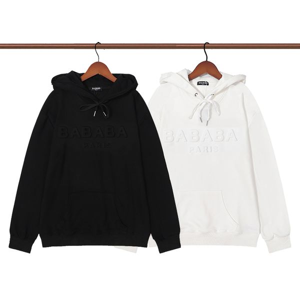 

hooded sweatshirts large size fleece mens womans designer hoodies clothing bm high street print hoodies pullover winter sweatshirt, Black