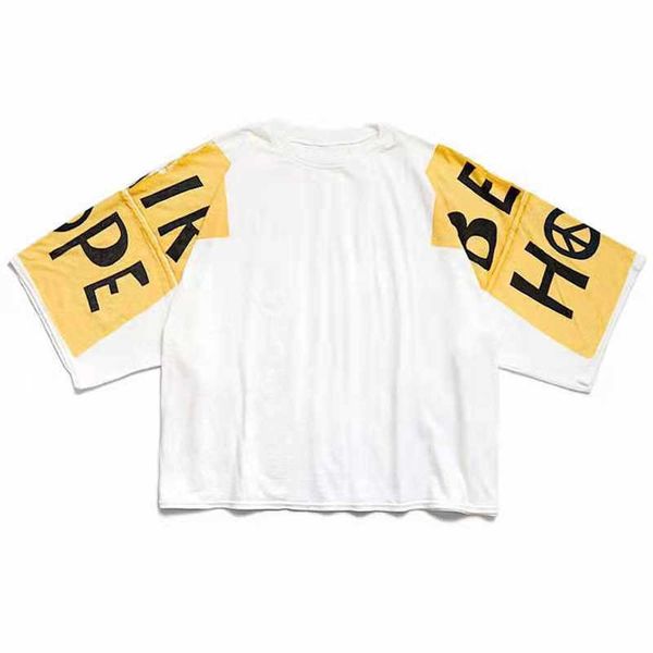 

short kapital kountry # letter sleeve print t-shirt, White;black