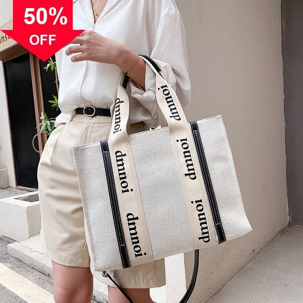 

leisure fashion one msenger new canvas letter fashionable retro women's totes shoulder bag