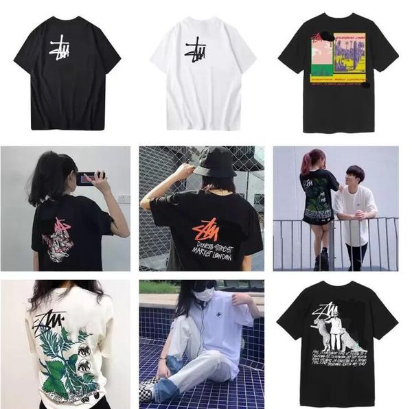 

summer mens designers t shirt casual man womens loose tees with letters print short sleeves fashion men couples shirts, White;black