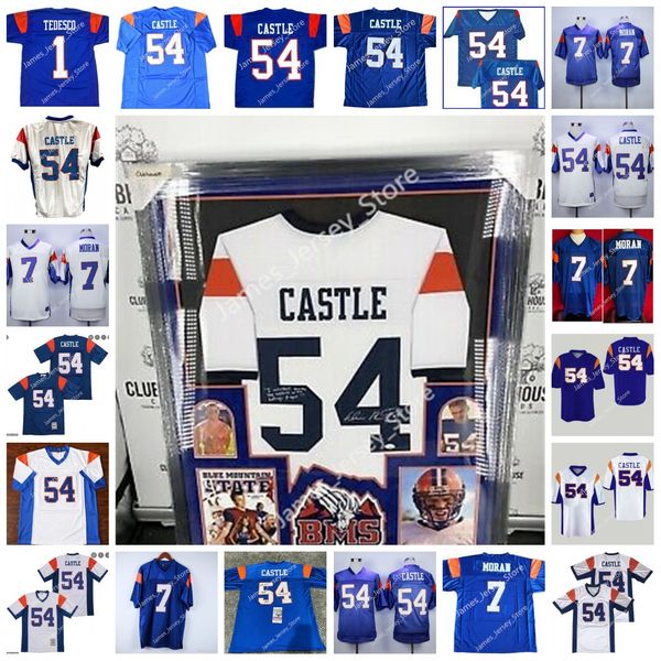

2022 vintage custom harmon tedesco jersey thad castle alex moran blue mountain state goats football jersey new stitch sewn movie jerseys emb, Black;red