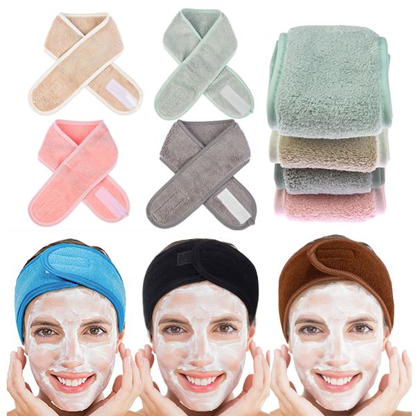 Serviette bandeau Spa lavage du visage maquillage sueur tête enveloppement anti-dérapant extensible lavable bandeau bandeau pour les cheveux de sport