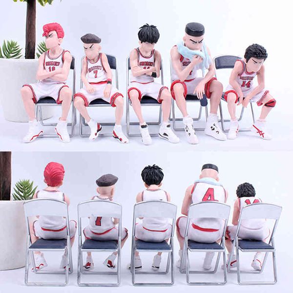 

5pcs anime figure slam dunk sakuragi hanamichi pvc action figures rukawa kaede akagi takenori mitsui hisashi model toys gift