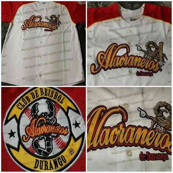 

xflsp alacraneros de durango el siglo men 100% stitched blank baseball jersey, Black