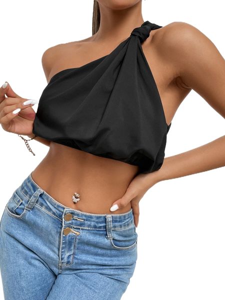 

one shoulder crop i4zz#, White