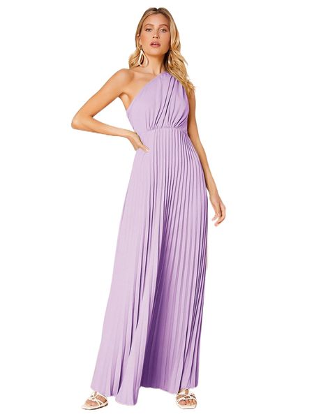 

one shoulder solid pleated dress f0gk#, Black;gray