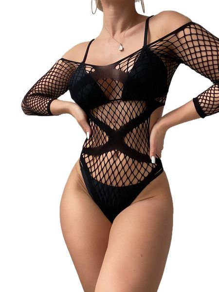 

off shoulder hollow out cover up bodysuit without bikini v73g#, White;black
