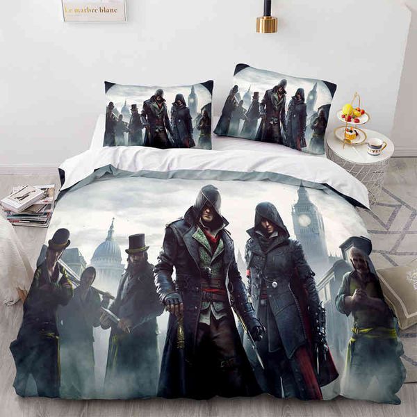 

assassins creed bedding set single twin full  king size bed aldult kid bedroom duvetcover s 3d 043